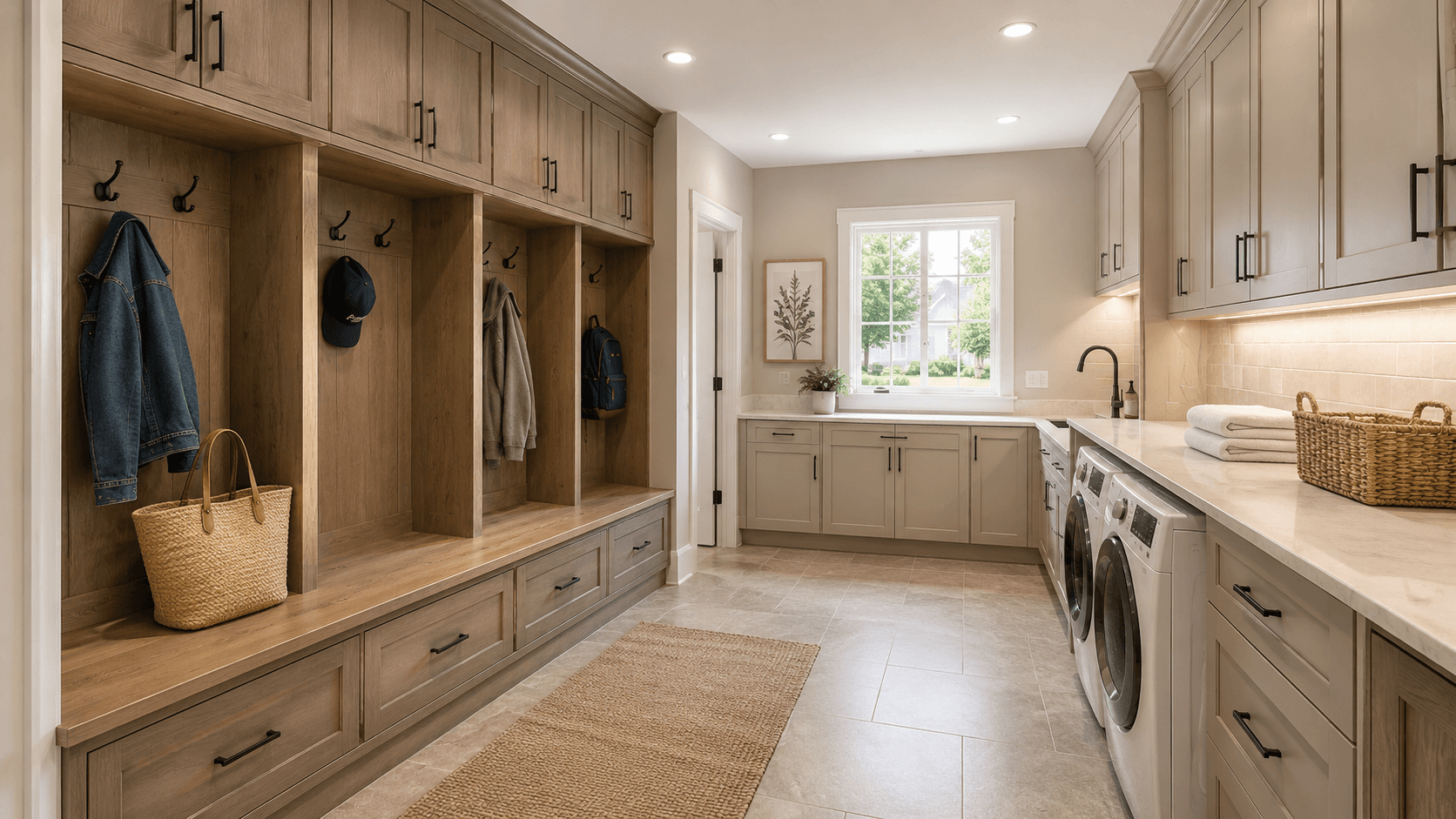 Mudroom and laundry concept for the fictional Mercer remodel